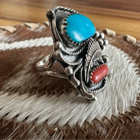 Navajo Sterling silver sleeping beauty, corral - Picture 10 of 11